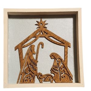 Handmade Nativity decor 5.75x5.75 inches Great for Tired Trays & Gifts!